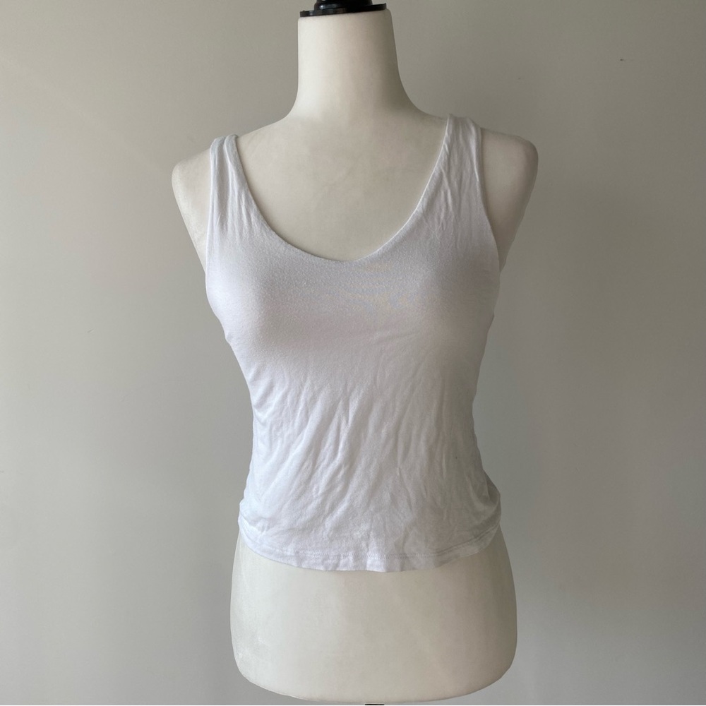 Brushed Effect Basic Scoop Neck Tank Top